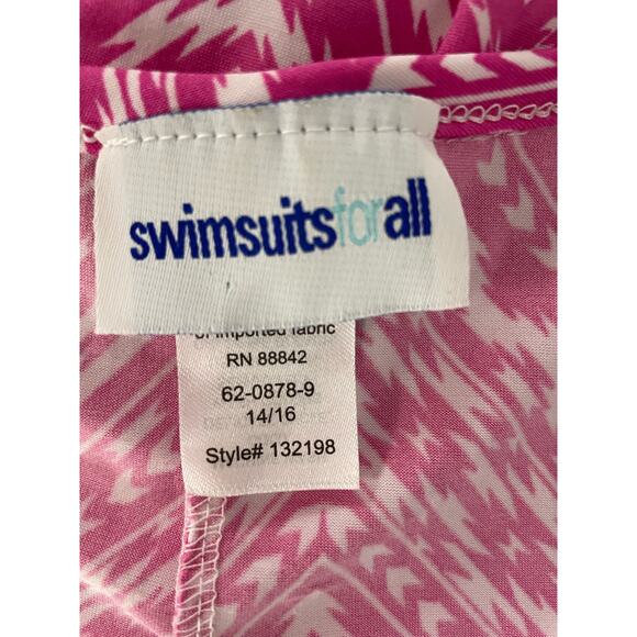 Swimsuits for All pink white tank summer beach cover up w/pockets size 14/16 - Picture 6 of 6